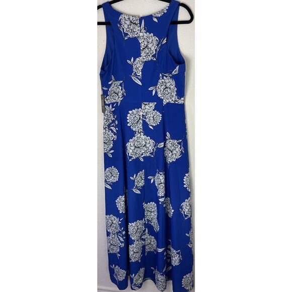 NWT Vince Camuto Women’s Maxi Blue Floral Short Sleeve Dress 12 NWT 148$ - Picture 3 of 11
